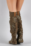 Leopard Slouchy Thigh High Boot