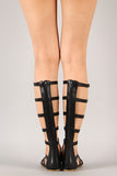 Soda Strappy Caged Gladiator Knee High Flat Sandal