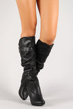 Slouchy Tapered Heel Knee High Boot