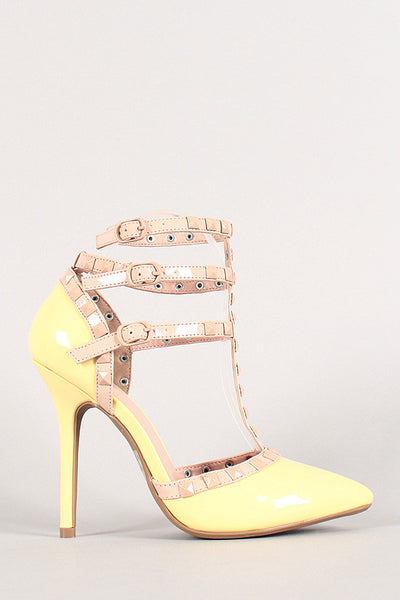 Wild Diva Pastel Patent T-Strap Pump