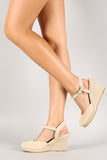 Slingback Buckle Round Toe Espadrille Wedge