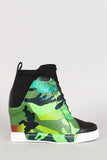 Privileged Camouflage High Top Wedge Sneaker