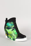 Privileged Camouflage High Top Wedge Sneaker