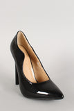 Patent Wavy Edge Pointy Toe Stiletto Pump