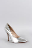 Delicious Metallic Pointy Toe Stiletto Pump