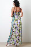 Floral and Stripes Maxi Dress