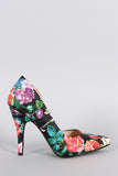 Delicious Floral Print Pointy Toe Dorsay Pump