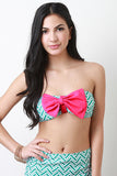 Chevron Bow Bandeau Bikini Set