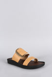 Shoe Republic LA Large Buckle Slip On Flat Sandal