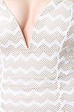 Chevron Mesh Strapless Dress