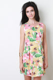 Box Pleat Floral Dress