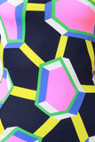 Neon Hexagon Strapless Dress