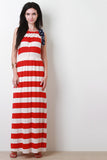 Striped Star Halter Maxi Dress