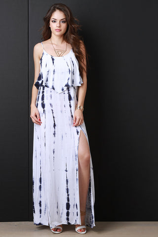 Tie Dye Tier Slit Dress