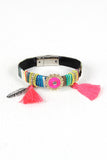 Neon Tribal Embroidered Bracelet