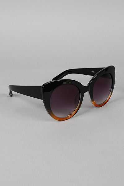 Two-Tone Cat Eye Sunglasses