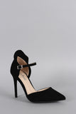 Anne Michelle Suede Ruffle Mary Jane Pump