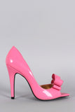 Patent Bow Dorsay Pump