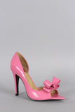 Patent Bow Dorsay Pump