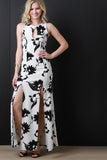 Contrasting Flower Maxi Dress