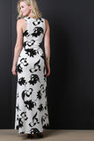 Contrasting Flower Maxi Dress