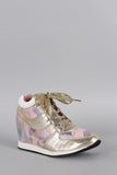 Metallic Glamour Camouflage High Top Sneaker