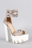 Wild Diva Lounge Snake Lug Sole Platform Heel