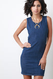 Side Cutout Denim Dress