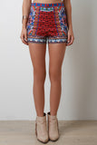 Tribal Print High Waisted Shorts