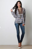 Tribal Long Sleeve Hoodie Top