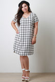 Plus Size Grid Shift Dress