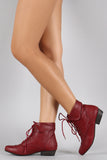 Breckelle Pointy Toe Lace Up Booties