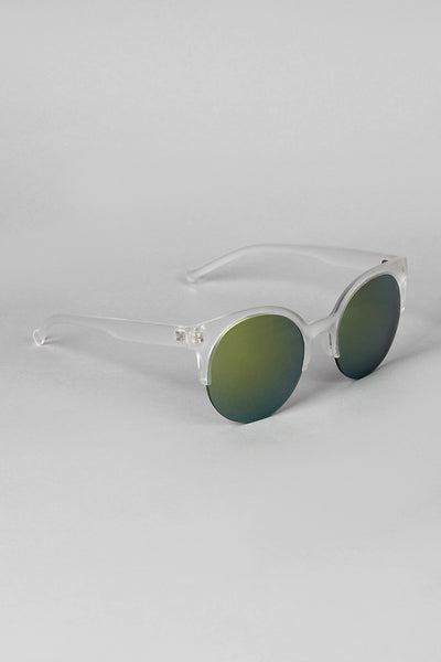 Half-Framed Round Sunglasses