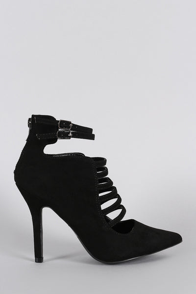 Qupid Caged Pointy Toe Pump