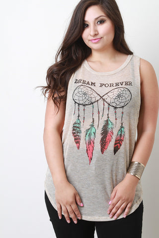 Plus Size Dream Twisted Open Back Tank Top