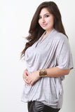 Plus Size Cowl Neck Short Sleeve Top