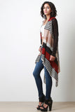 Multicolor Stripes Draping Cardigan