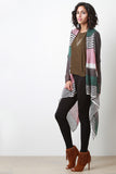 Multicolor Stripes Draping Cardigan