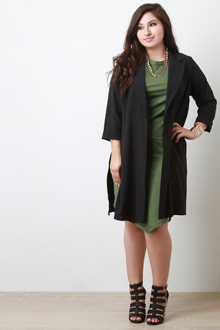 Vent Slit Longline Blazer Jacket