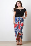 Plus Size Patriotic Tie Dye Drape Maxi Skirt