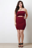 Plus Size Keyhole Midsection Tube Dress