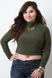 Plus Size Turtle Neck Crop Top