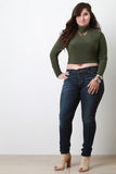 Plus Size Turtle Neck Crop Top