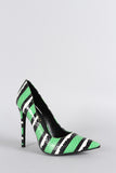 Shoe Republic LA Colorful Snake Pointy Toe Pump