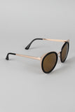 Matte Redacted Metallic Frame Cat Eye Sunglasses