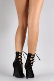 Liliana Velvet Corset Lace Up Pointy Toe Pump