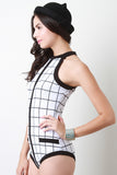 Grid Cutaway Bodysuit