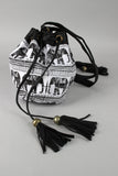 Indian Elephant Double Drawstring Bucket Bag