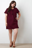 Cocktail Lace Up T-Shirt Shift Dress