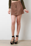 Suede Button Up Skirt